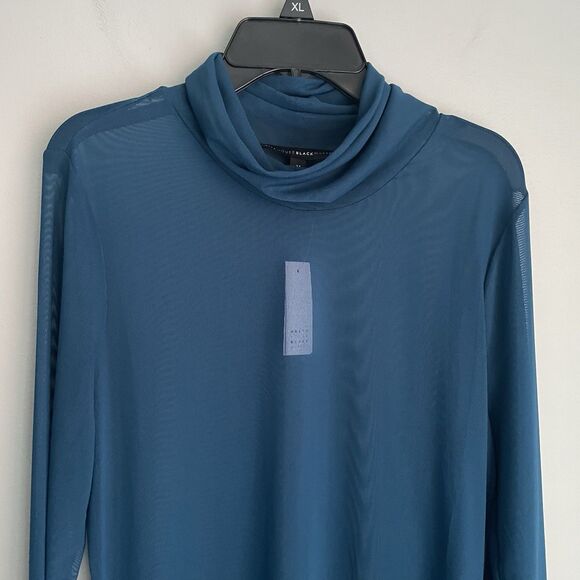 NEW White House Black Market Sheer Mesh Top Size M Teal Festival Whimsigoth - Picture 9 of 14